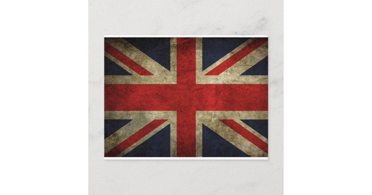 Old Antique UK British Union Jack Flag Postcard | Zazzle
