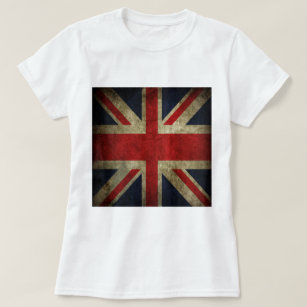 Old Antique UK British Union Jack Flag T-Shirt
