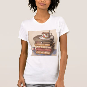 Old Antique Vintage Books and a Cup of Coffee T-Shirt
