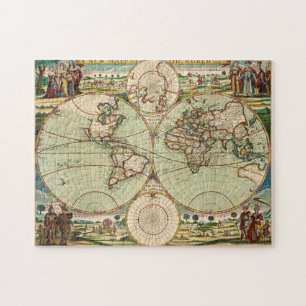 Old Antique Vintage General Map of the World Jigsaw Puzzle