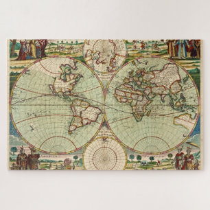 Old Antique Vintage General Map of the World Jigsaw Puzzle