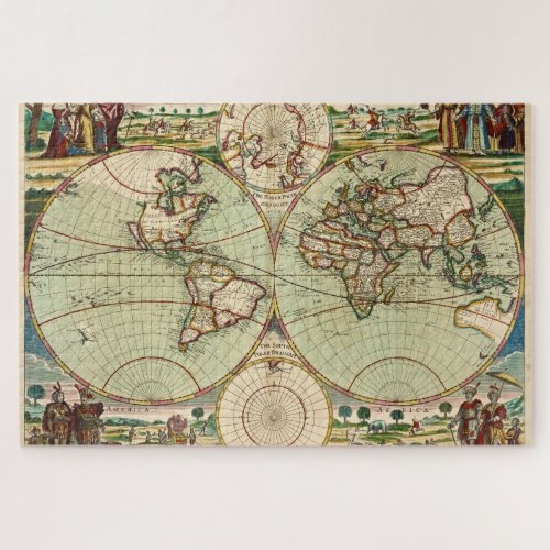 Old Antique Vintage General Map of the World Jigsaw Puzzle