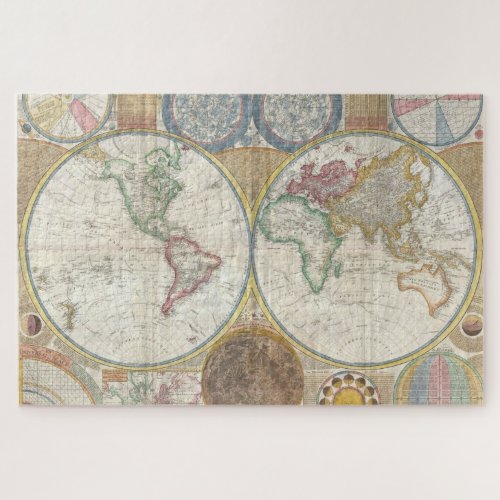 Old Antique Vintage General Map of the World Jigsaw Puzzle