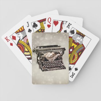 Old Antique Vintage Typewriter Collectible Playing Cards by azlaird at Zazzle