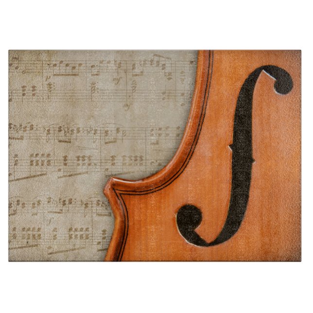 Old Antique Vintage Violin Chopping Board (Front)