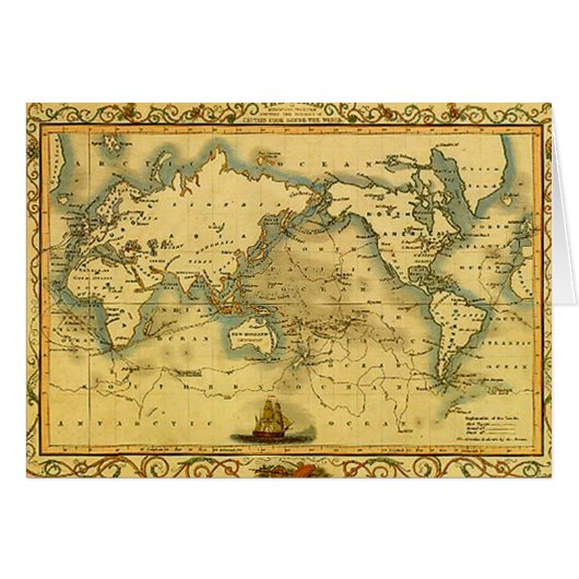 Old Antique World Map (Front Horizontal)