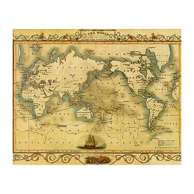 Old Antique World Map Acrylic Print (Front)