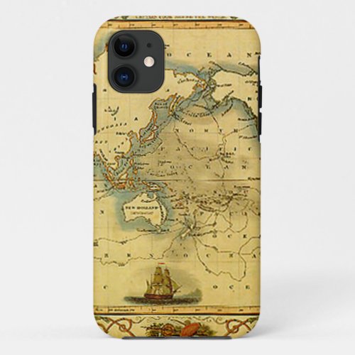 Old Antique World Map iPhone 11 Case