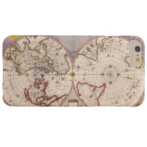 Old Antique World Map Barely There iPhone 6 Plus Case