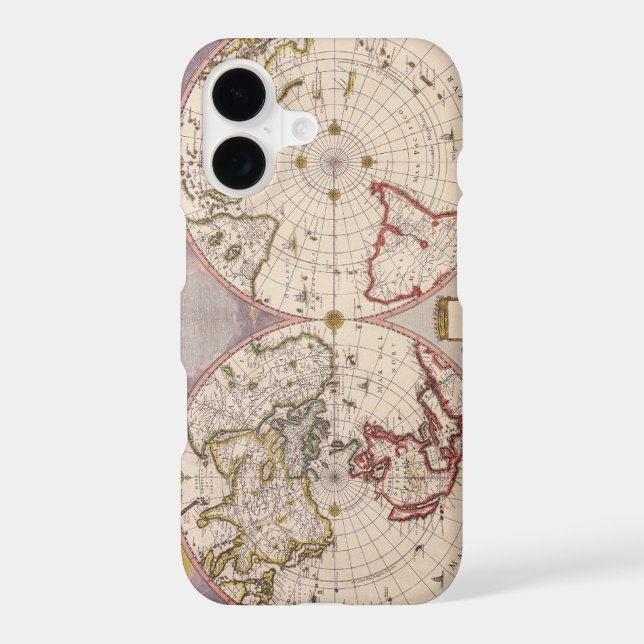 Old Antique World Map Iphone Case (Back)