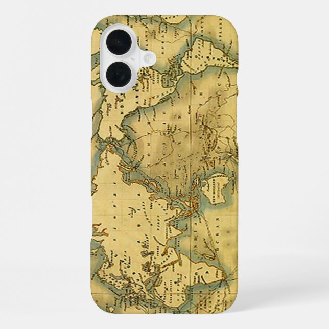 Old Antique World Map Iphone Case (Back)