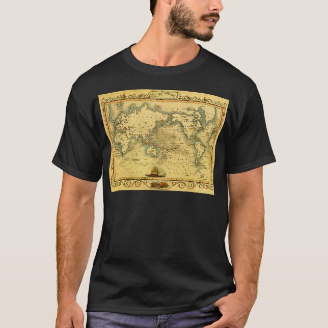 Old Antique World Map T-Shirt (Front)
