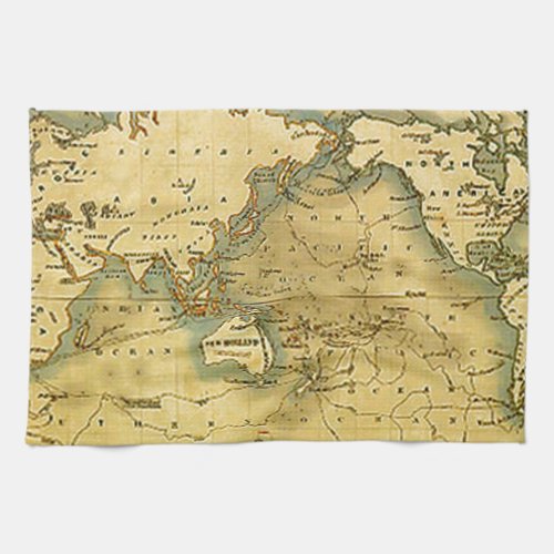 Old Antique World Map Towel