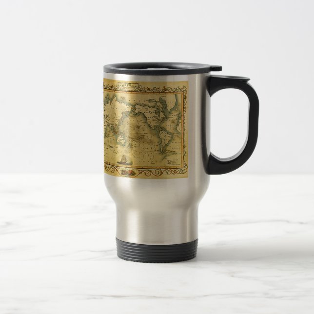 Old Antique World Map Travel Mug (Right)