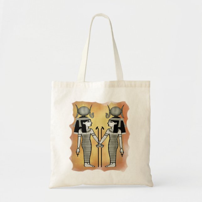 Old art Hathor goddess of love Egyptian god Tote Bag (Front)