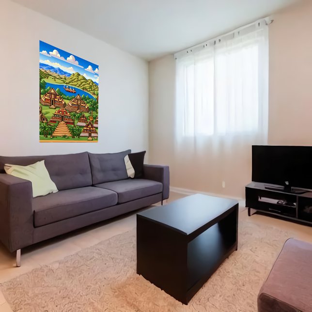 Old Aztec town | AI Art  Poster (Creator Uploaded)