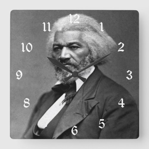 Old Bailey Douglass African American Hero Square Wall Clock