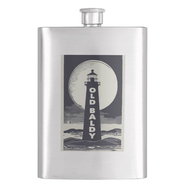 Old Baldy Lighthouse North Carolina Moon Flask (Front)
