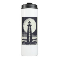 Old Baldy Lighthouse North Carolina Moon