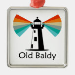 Old Baldy Lighthouse Rainbow Metal Ornament
