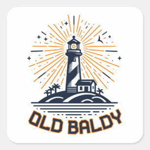 Old Baldy Lighthouse Sunrise Square Sticker