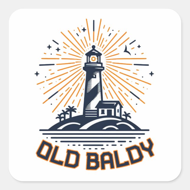 Old Baldy Lighthouse Sunrise Square Sticker (Front)