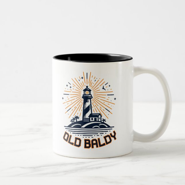 Old Baldy Lighthouse Sunrise Two-Tone Coffee Mug (Right)