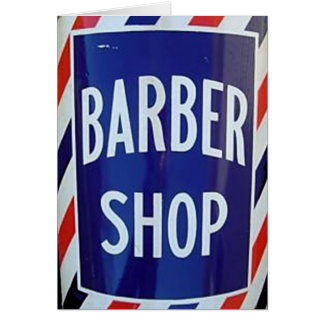 old barber shop sign cards