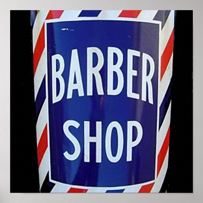 old barber shop sign poster