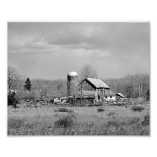 Old Barn 10x8 Black and White Photographic Print