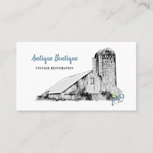 Old Barn and Bicycle Antique Shop Business Card