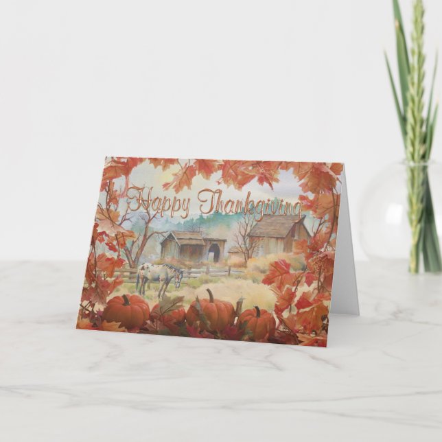 OLD BARN & APPALOOSA by SHARON SHARPE Holiday Card (Front)