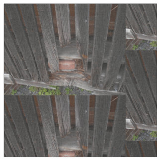 Old Barn Boards and Old Red Brick Fabric