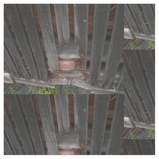 Old Barn Boards and Old Red Brick Fabric
