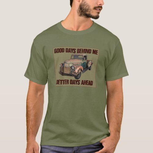 Old barn_find GMC pickup with text T_Shirt