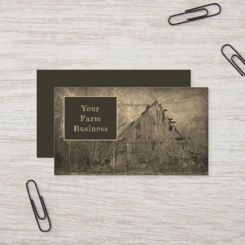 Old Barn Grunge Texture Sepia Brown Vintage Rustic Business Card