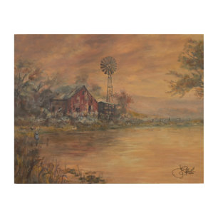 Old Barn - Hand painted 14" x 11" Wood Wall Art