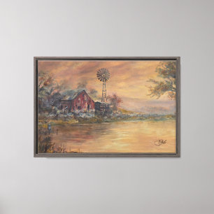 Old Barn - Hand painted Canvas Print
