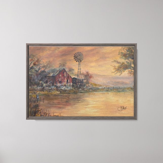Old Barn - Hand painted Canvas Print (Front)