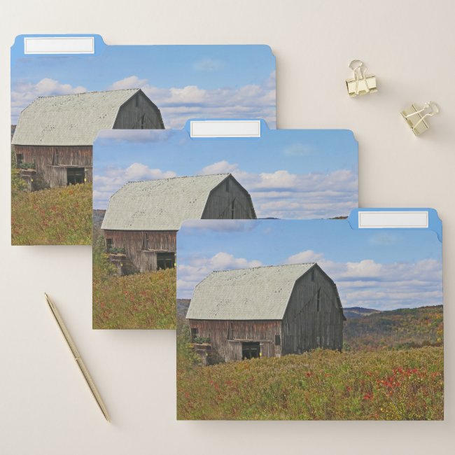 Old Barn in Autumn File Folders Set