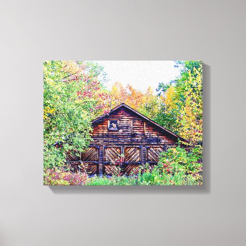 Old Barn in the Fall Canvas Print