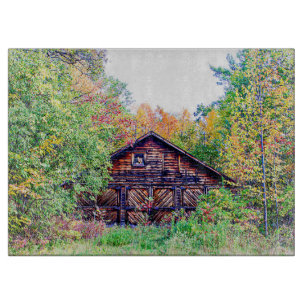 Old Barn in the Fall Cutting Board