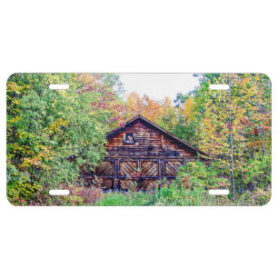 Old Barn in the Fall License Plate