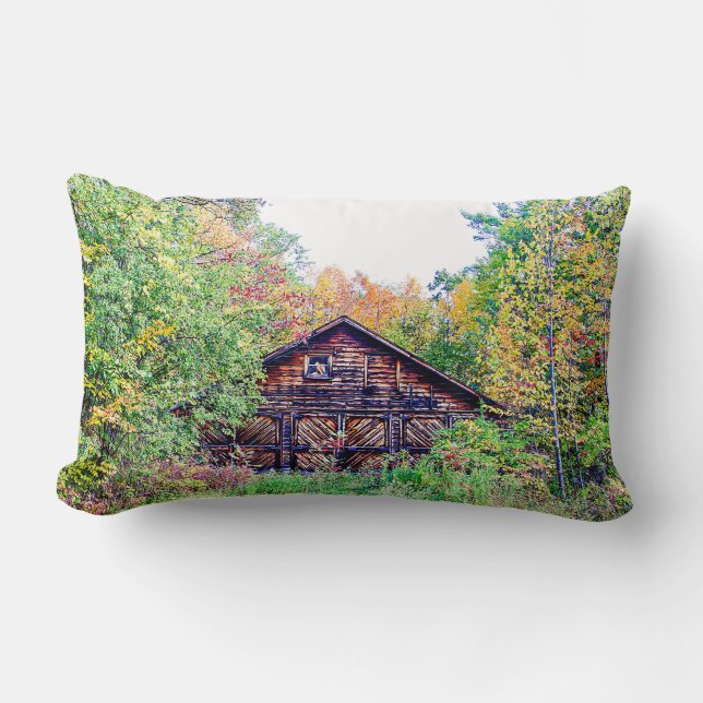 Old Barn in the Fall Lumbar Pillow (Front)