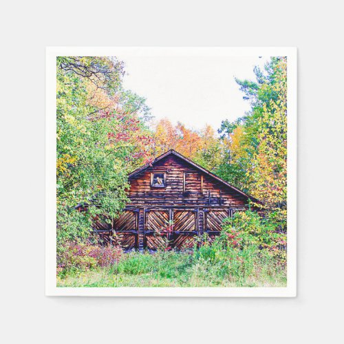 Old Barn in the Fall Paper Napkins