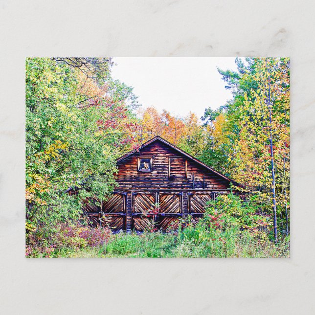 Old Barn in the Fall Postcard (Front)