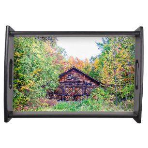 Old Barn in the Fall Serving Tray