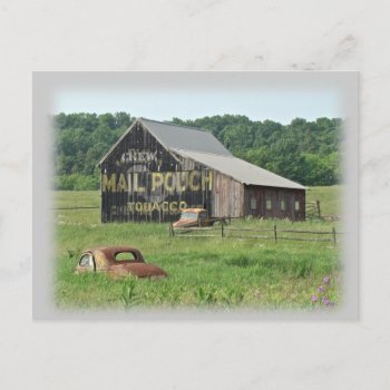 Old Barn Mail Pouch Tobacco Advertising Postcard by CarolsCamera at Zazzle
