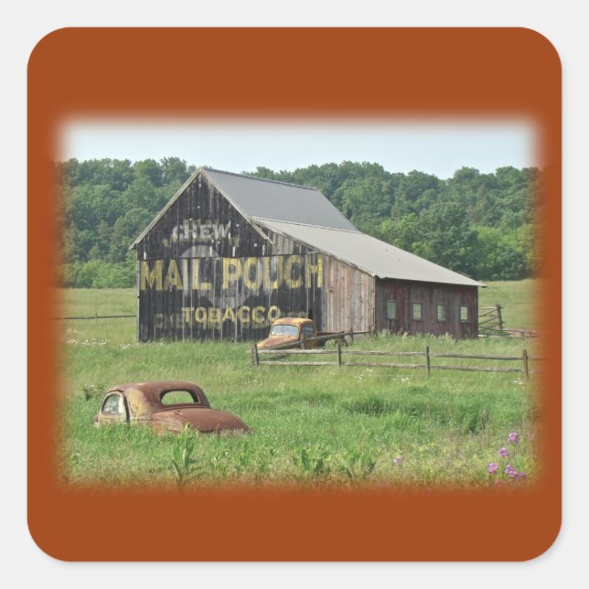 Old Barn Mail Pouch Tobacco Advertising Square Sticker (Front)