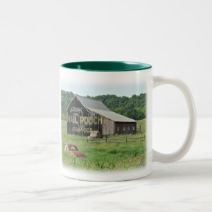 Old Barn Mail Pouch Tobacco Advertising Two-Tone Coffee Mug